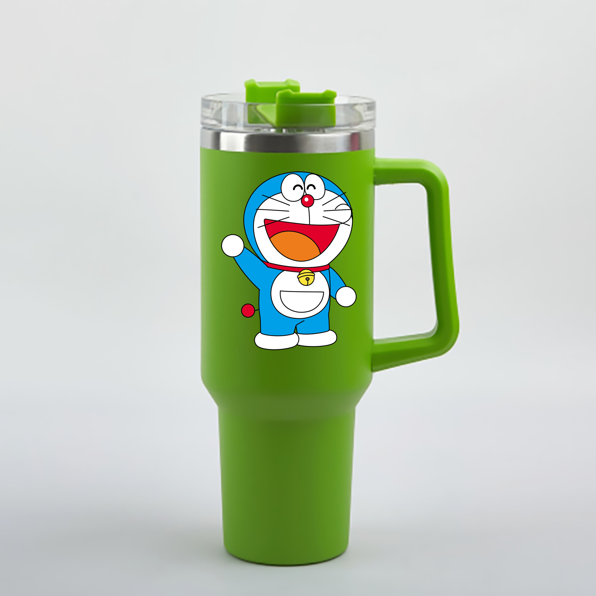 （画像用） ドラえもん Doraemon 1200mL車用タンブラー - クリスタルステッカー（プラスチックストロー付き）